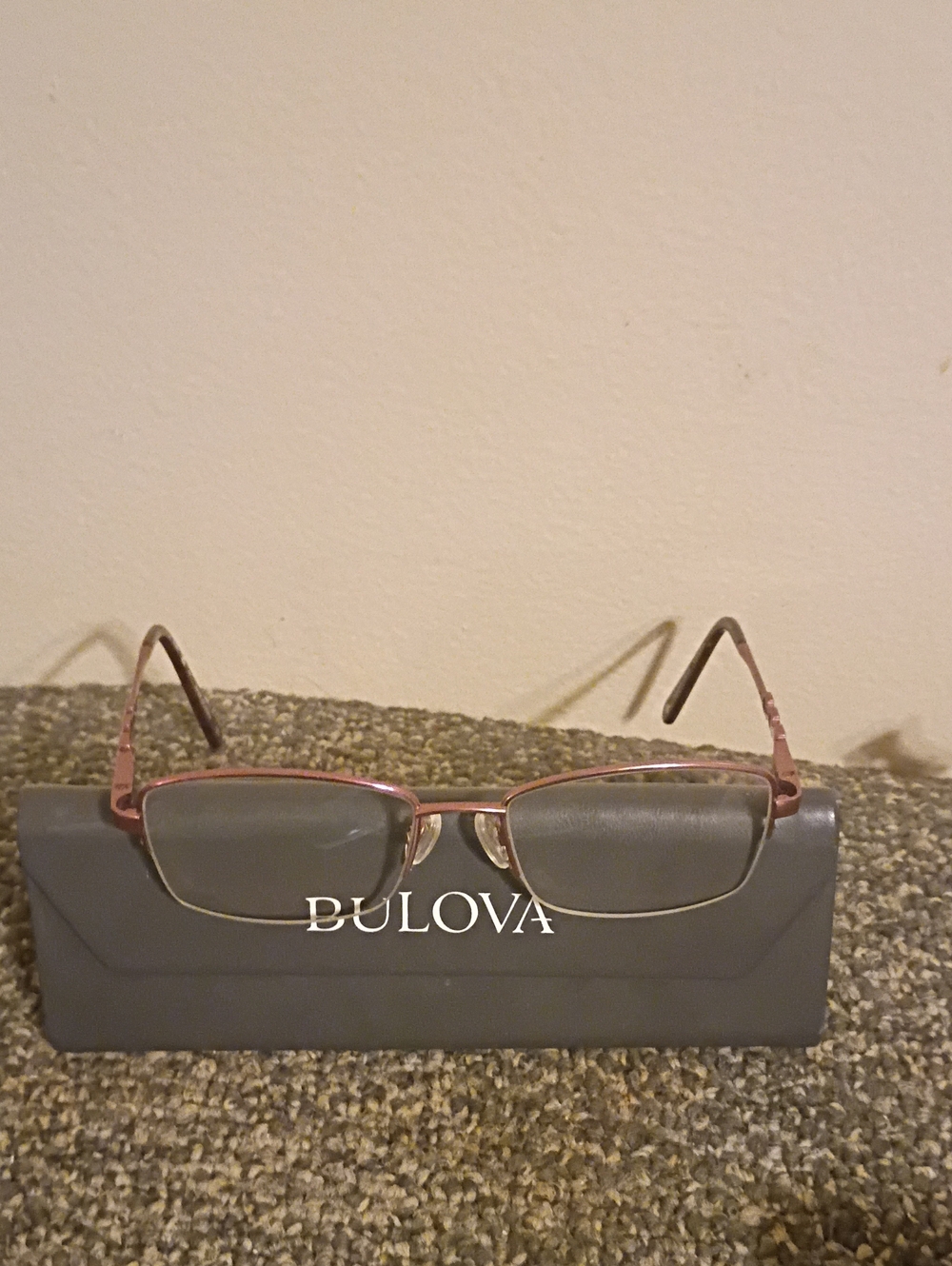 Bulova Rectangle Glasses in Rose Metal Frame Only